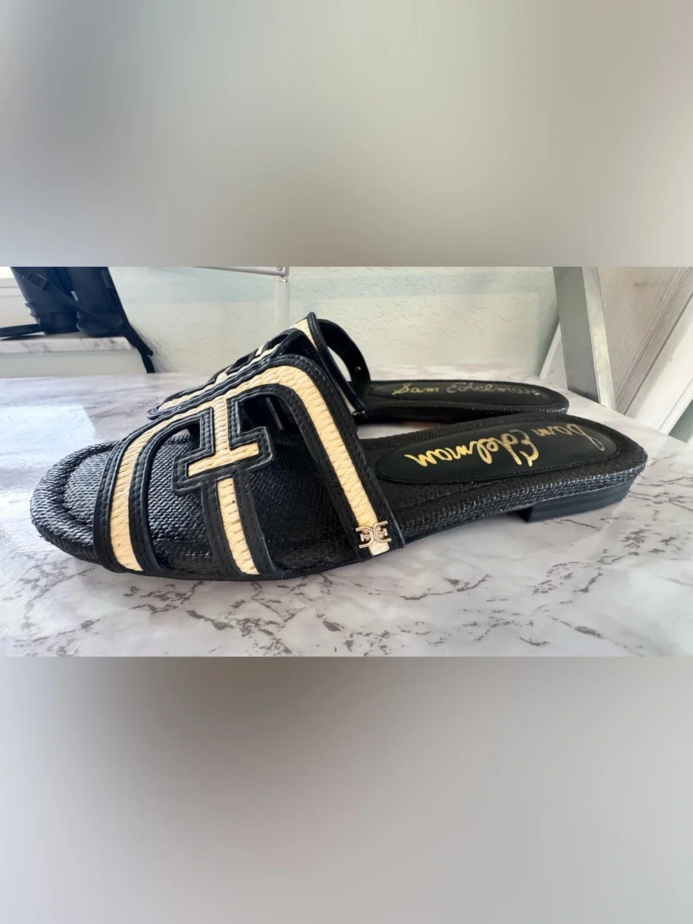 Sam Edelman Bay Slide Sandal Black Women’s Sz 10